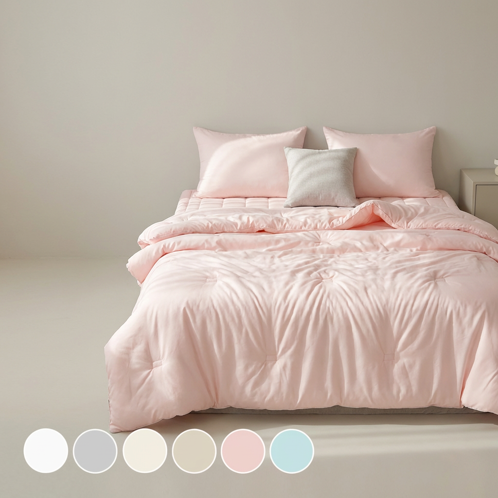디오프 구름 모달 이불세트, 피치핑크, Q, 이불+베개커버 세트