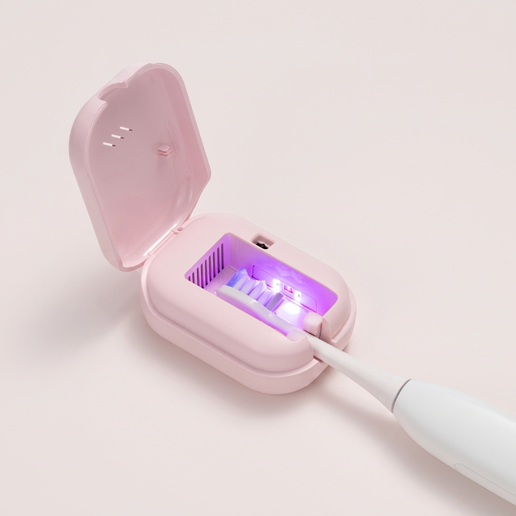 클린이퓨어Pro 휴대용 칫솔살균기, 코튼핑크