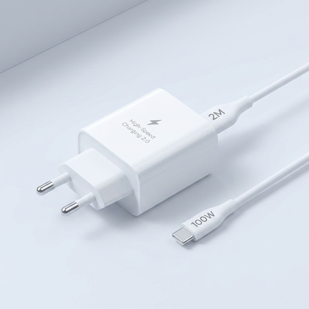 모노블 25W 2포트 초고속 가정용 충전기 + 45W 2m C to C 케이블 세트, 화이트, 3개