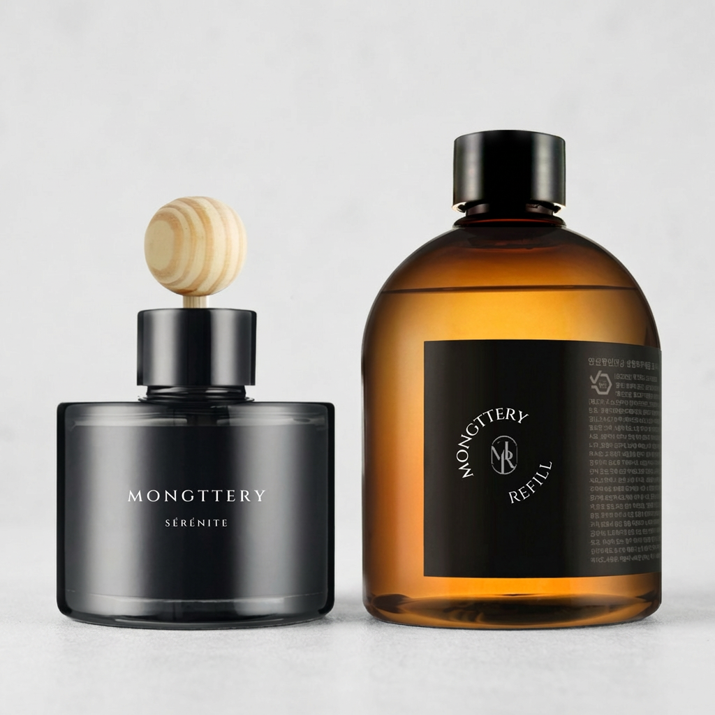 몽때리 차량용 방향제 대용량 리필세트, 플라워샵, 120ml+300ml, 1세트