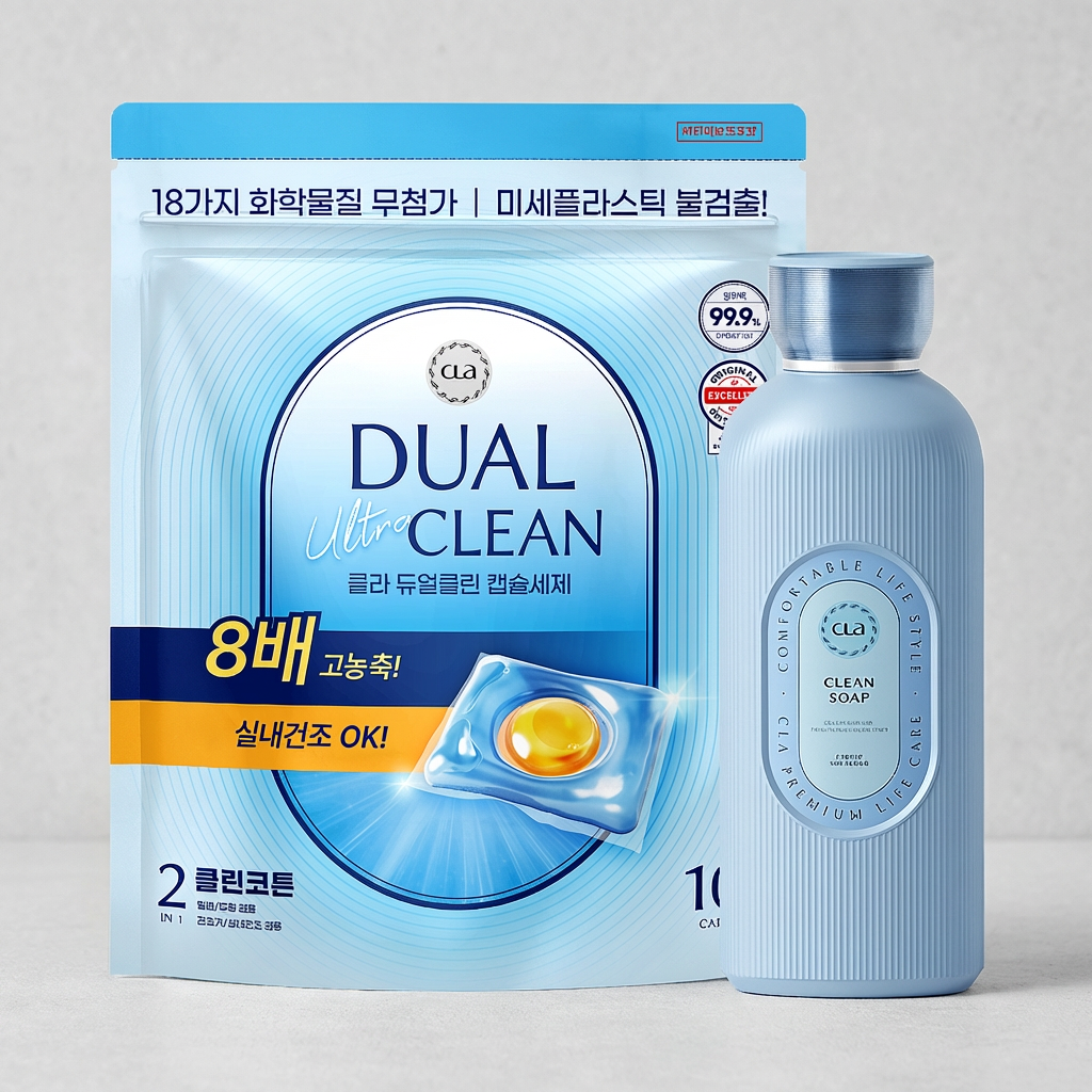 클라 듀얼 울트라 클린 캡슐세제 클린코튼, 100개입 , 1개 + 라이프케어 섬유유연제 클린솝, 1L, 1개