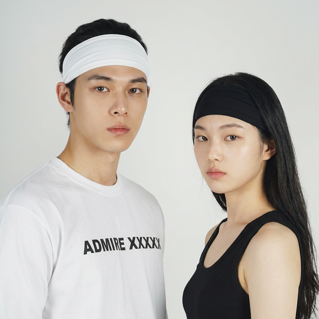 에어로쿨 운동 테니스 스포츠 헤어밴드, 네이비, FREE, 2개