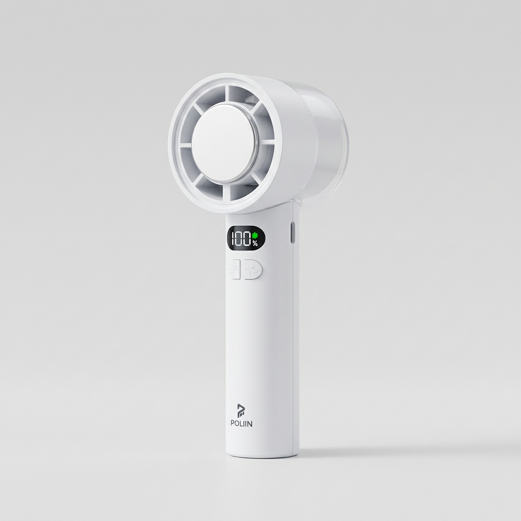 POLIIN 고속 냉각 휴대용 선풍기 HZ-69, 화이트, 1개
