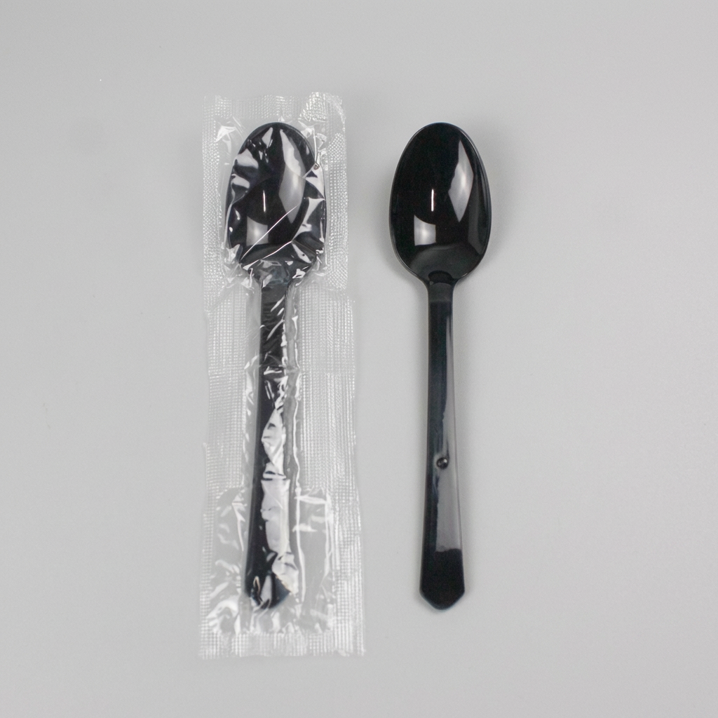 일용상회 일회용 숟가락 CI, 검정, 176mm, 100개
