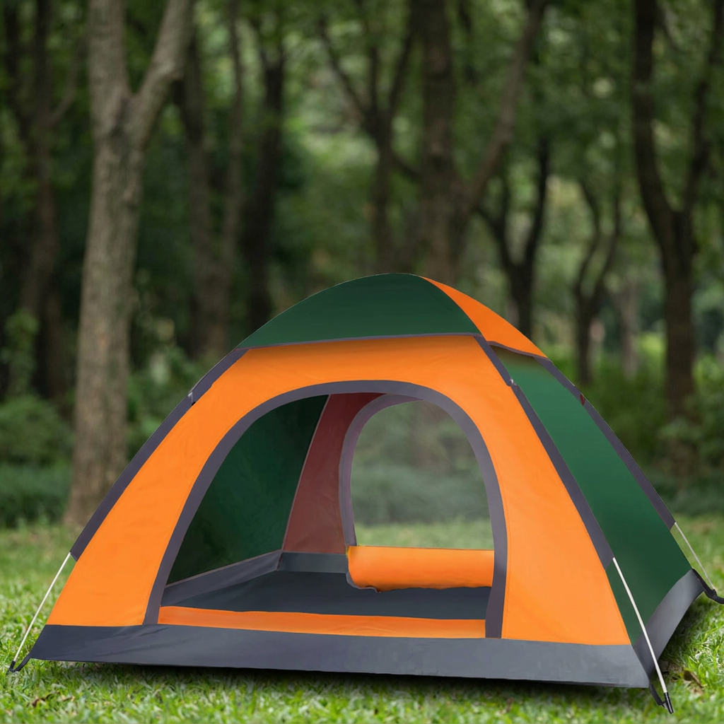 TALLN CAMPER 베이직 접이식 자동텐트 그늘막, 캠핑 피크닉용, 그린, 3-4인, 1개