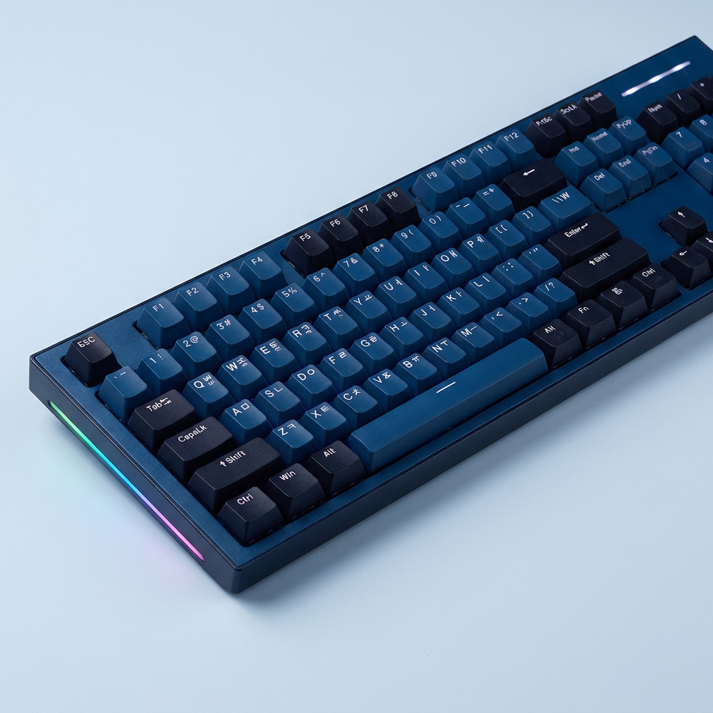 COX CK01 NAVY 축교환 사이드 RGB 기계식 키보드, 적축