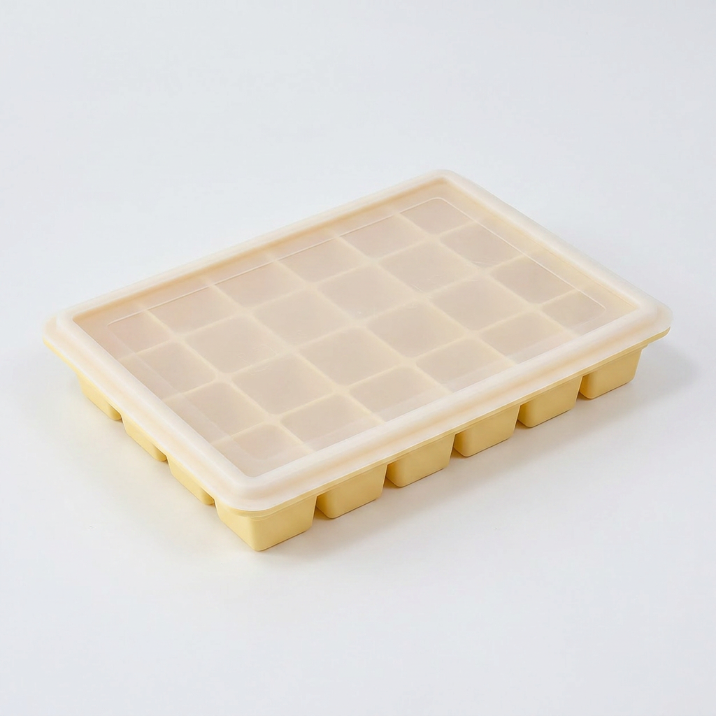 실리콘 얼음트레이, 옐로우버터, 18.5x13cm, 24칸, 1세트