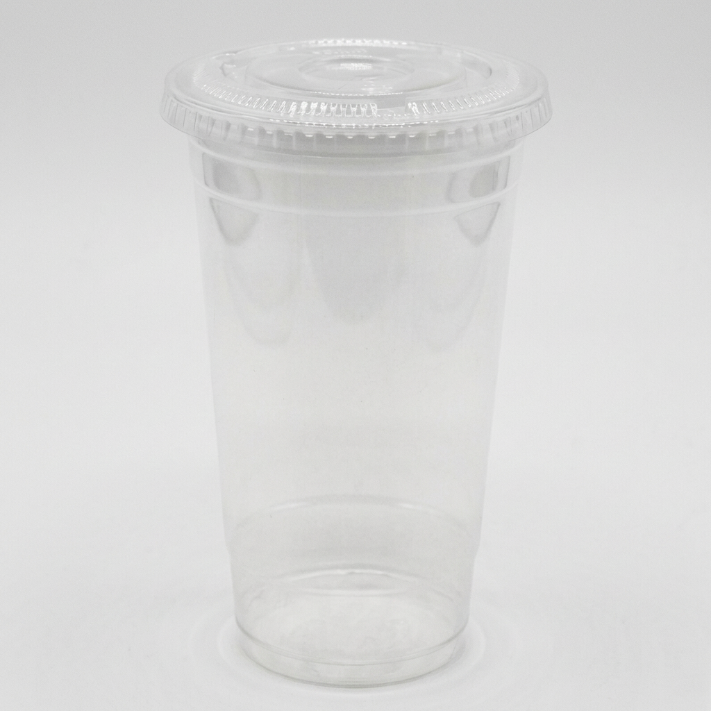 투명 PET 아이스컵, 590ml, 평뚜껑 포함, 100매, 1세트