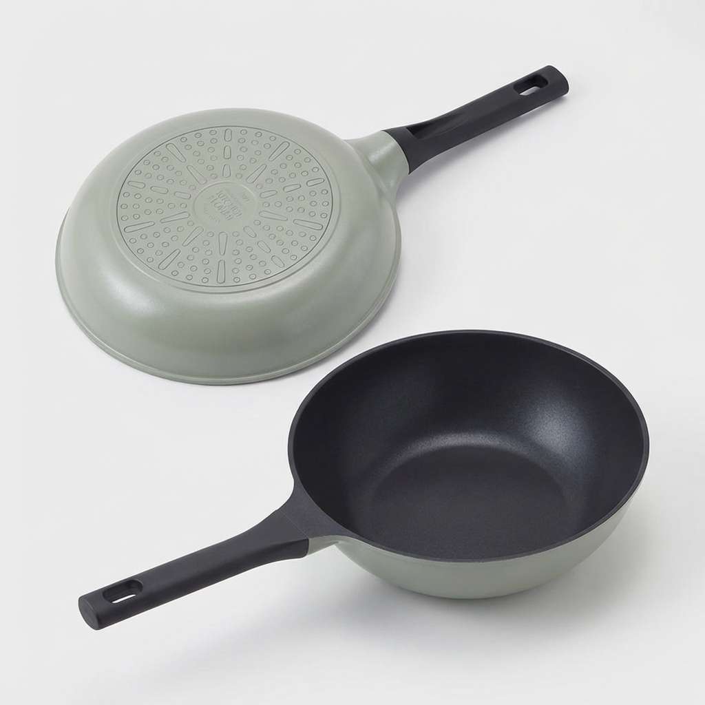 키친플라워 세이지 인덕션 주물 후라이팬, 궁중팬 24cm, 궁중팬 28cm, 1세트