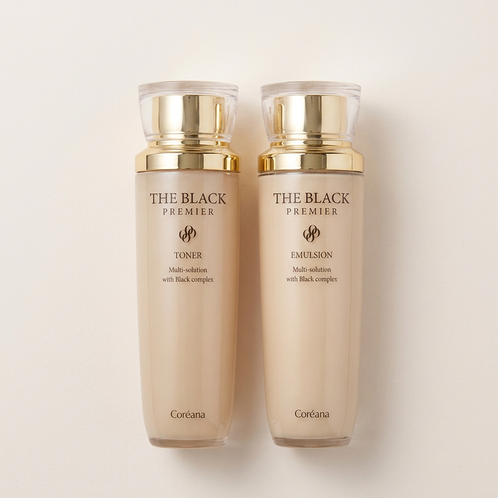 코리아나 더 블랙 프리미어 토너, 140ml, 1개+ 에멀션, 140ml, 1개