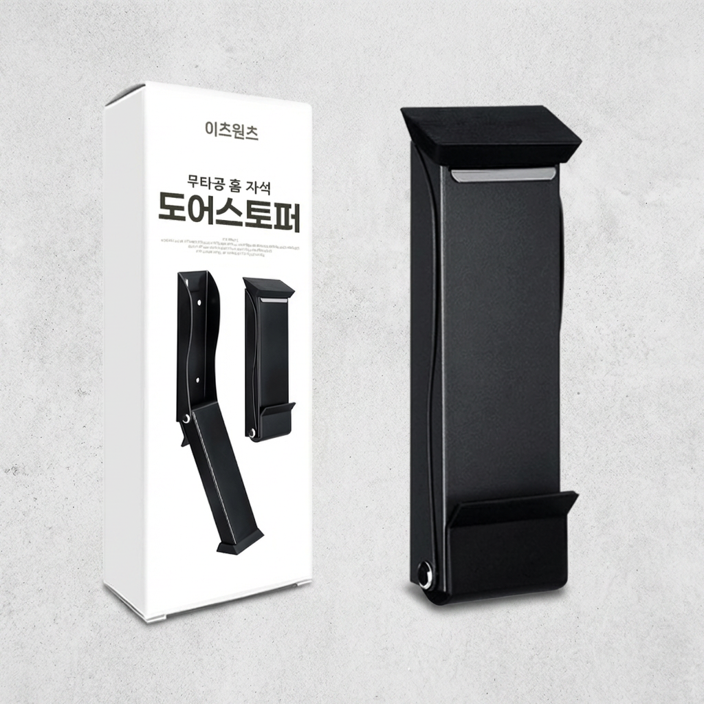 이츠원츠 무타공 말발굽 자석 현관문 도어스토퍼, 1개