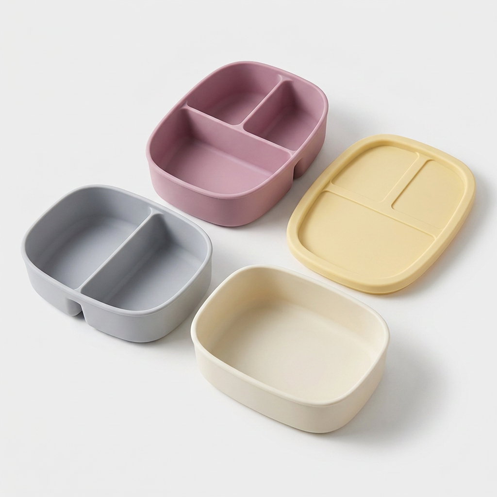 이디프 실리콘 도시락통, 그레이, 1칸, 1개
