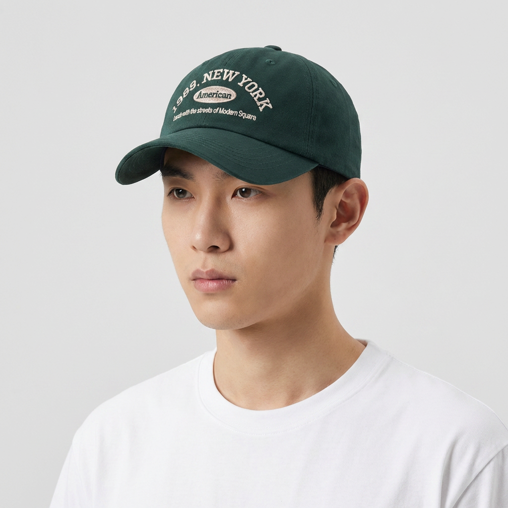 레터링 볼캡, 빈티지NY, 베이지, 1개