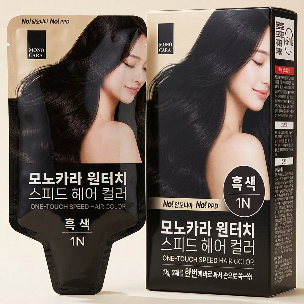 C2Y 모노카라 원터치 염색약, 흑색, 30g, 5개