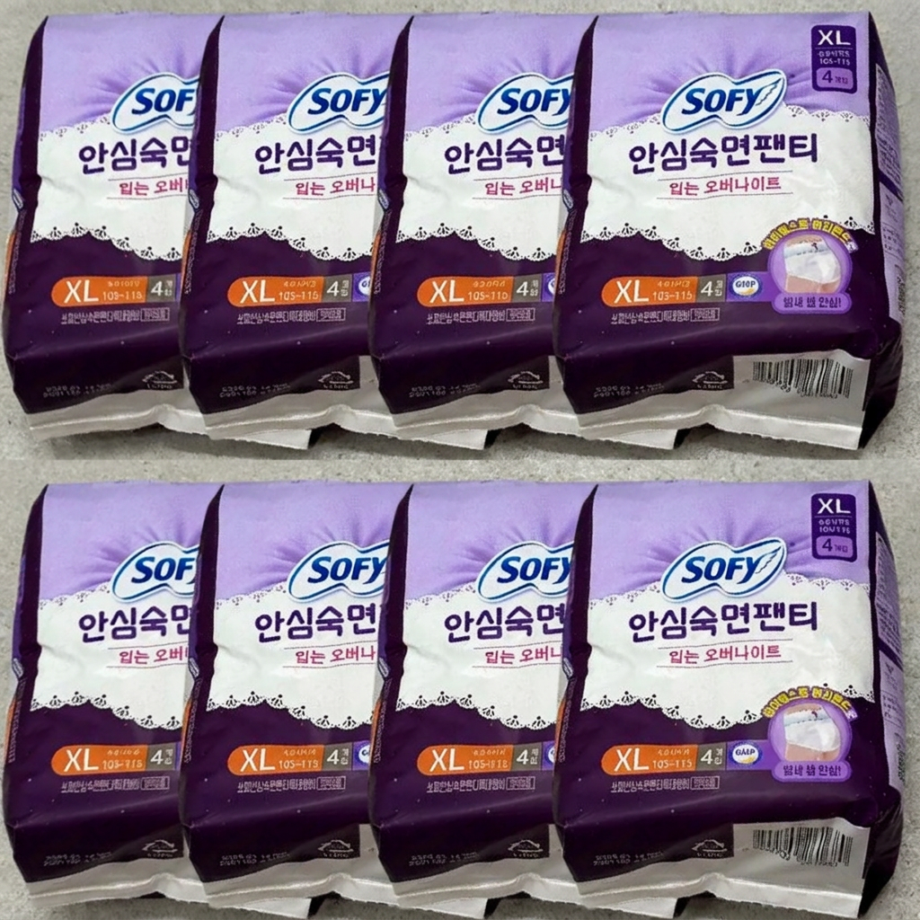 쏘피 안심숙면 팬티형 입는 생리대, 특대형, 하이웨스트, 오버나이트, 4입, 8팩