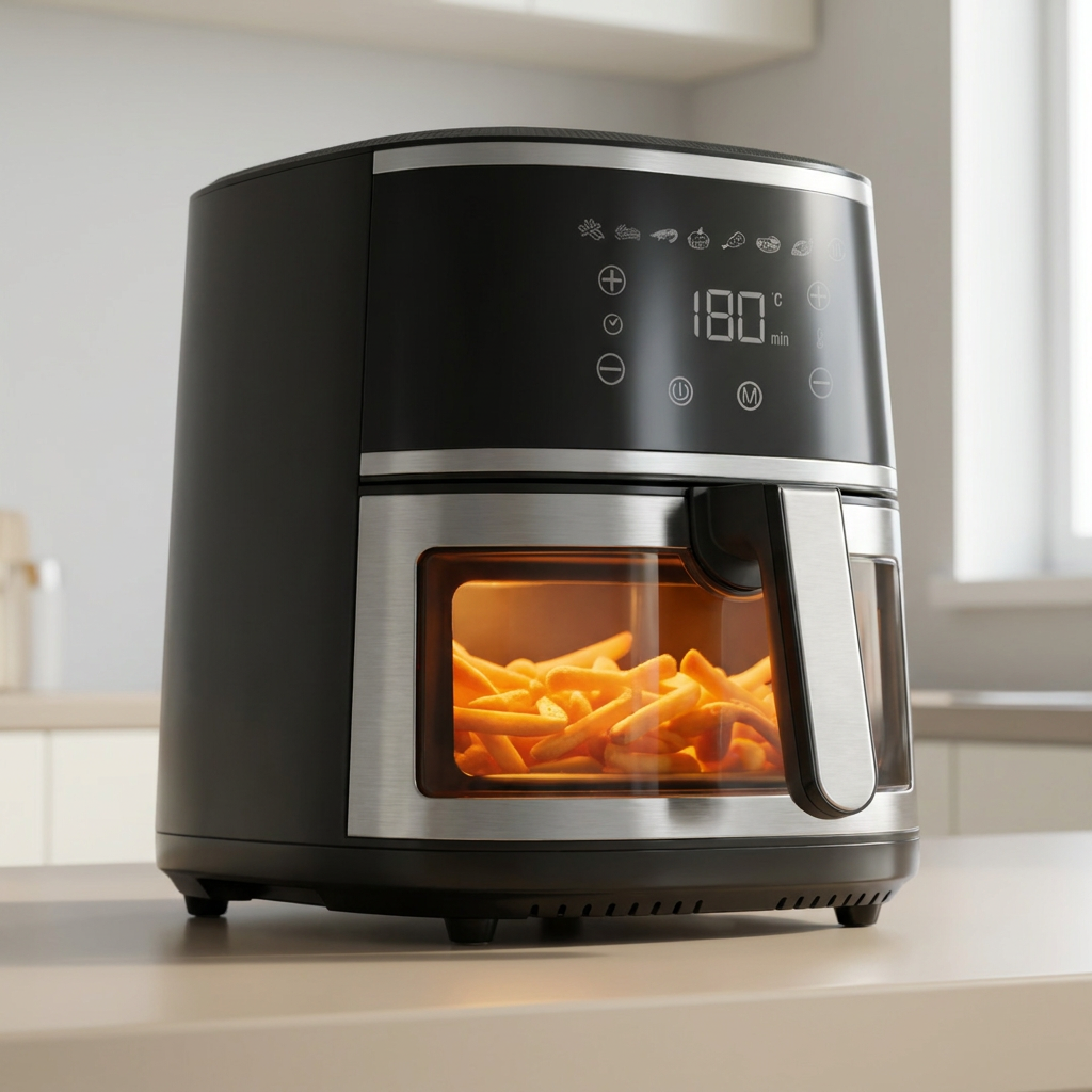 대웅 에어코어 에어프라이어, CZ-AF8050VN, 8L, 투명도어, 원적외선 할로겐램프, 블랙, 1개