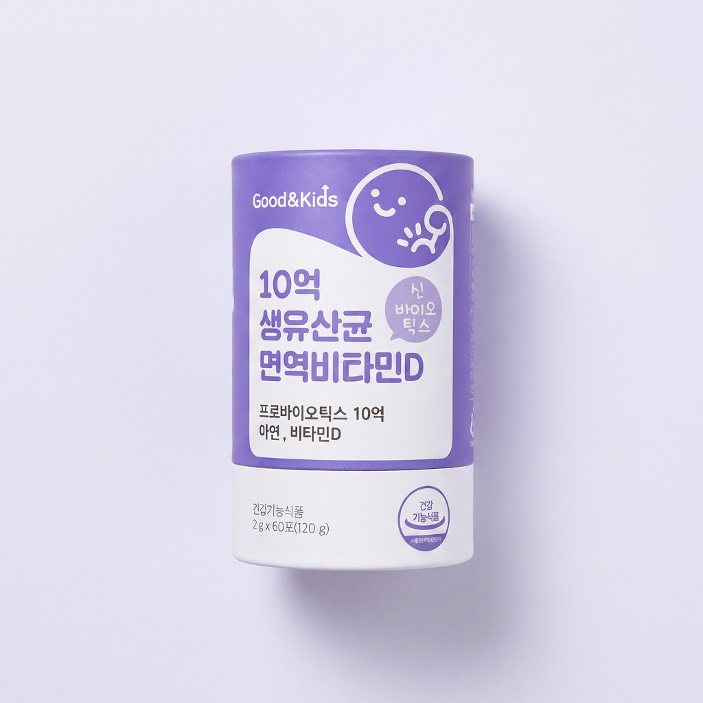 내츄럴플러스 굿앤키즈 10억 생유산균 면역비타민D, 60포, 2통