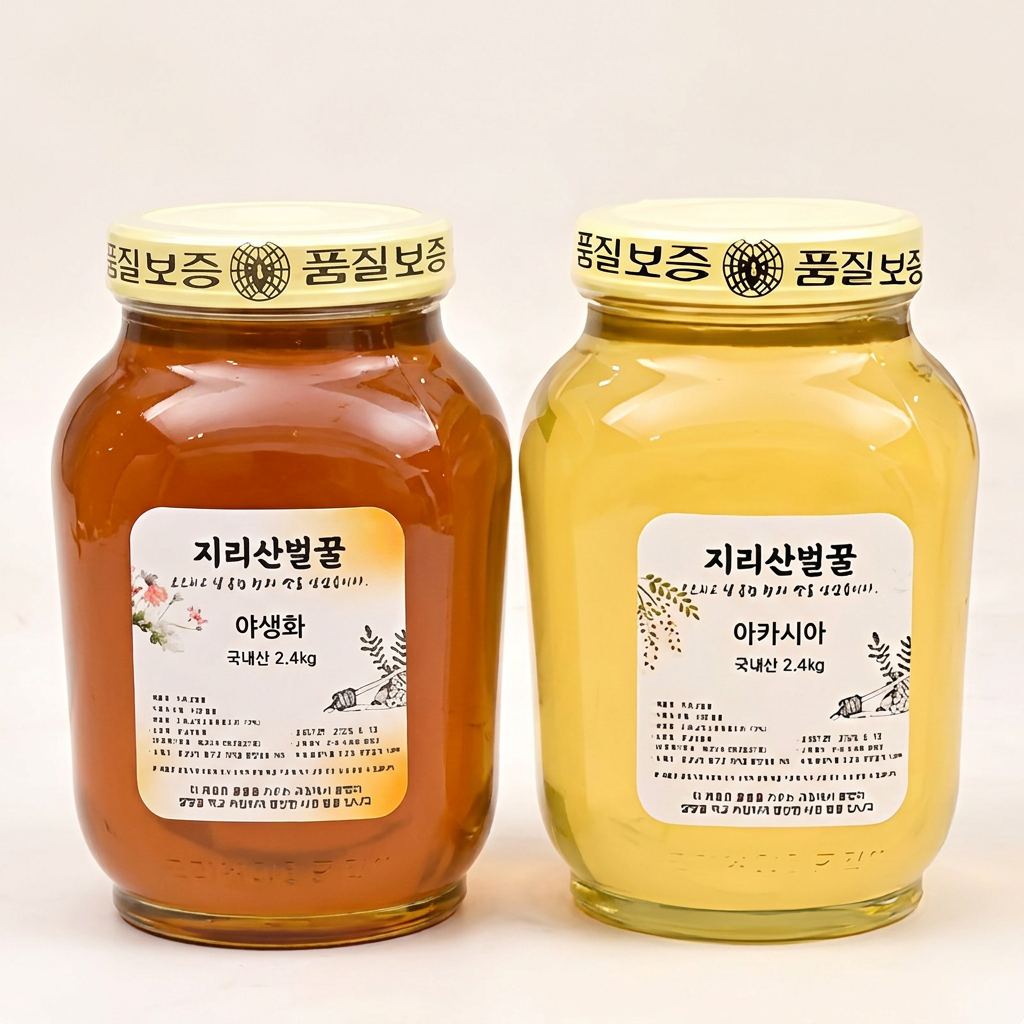 지리산벌꿀, 아카시아 2.4kg 1개 + 야생화 2.4kg 1개