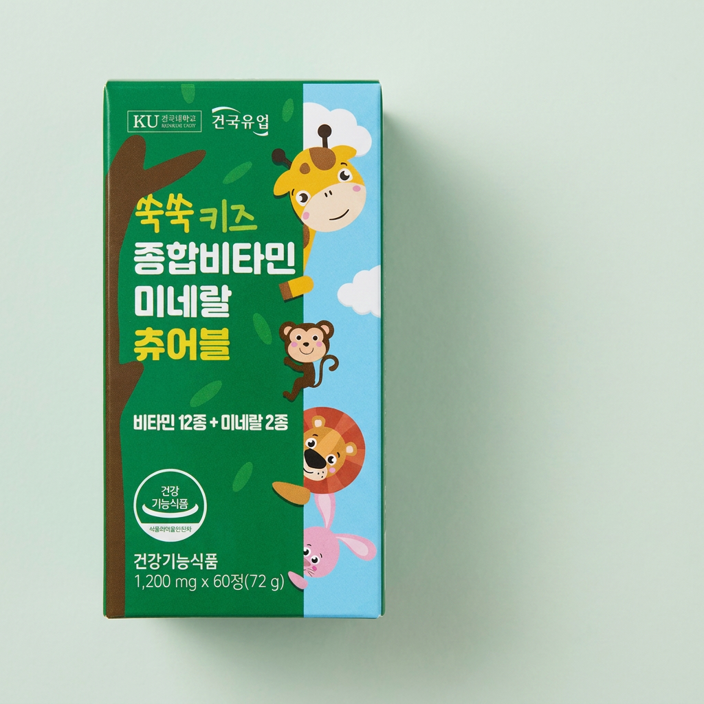 건국유업 쑥쑥키즈 종합비타민미네랄 츄어블, 60정, 1개