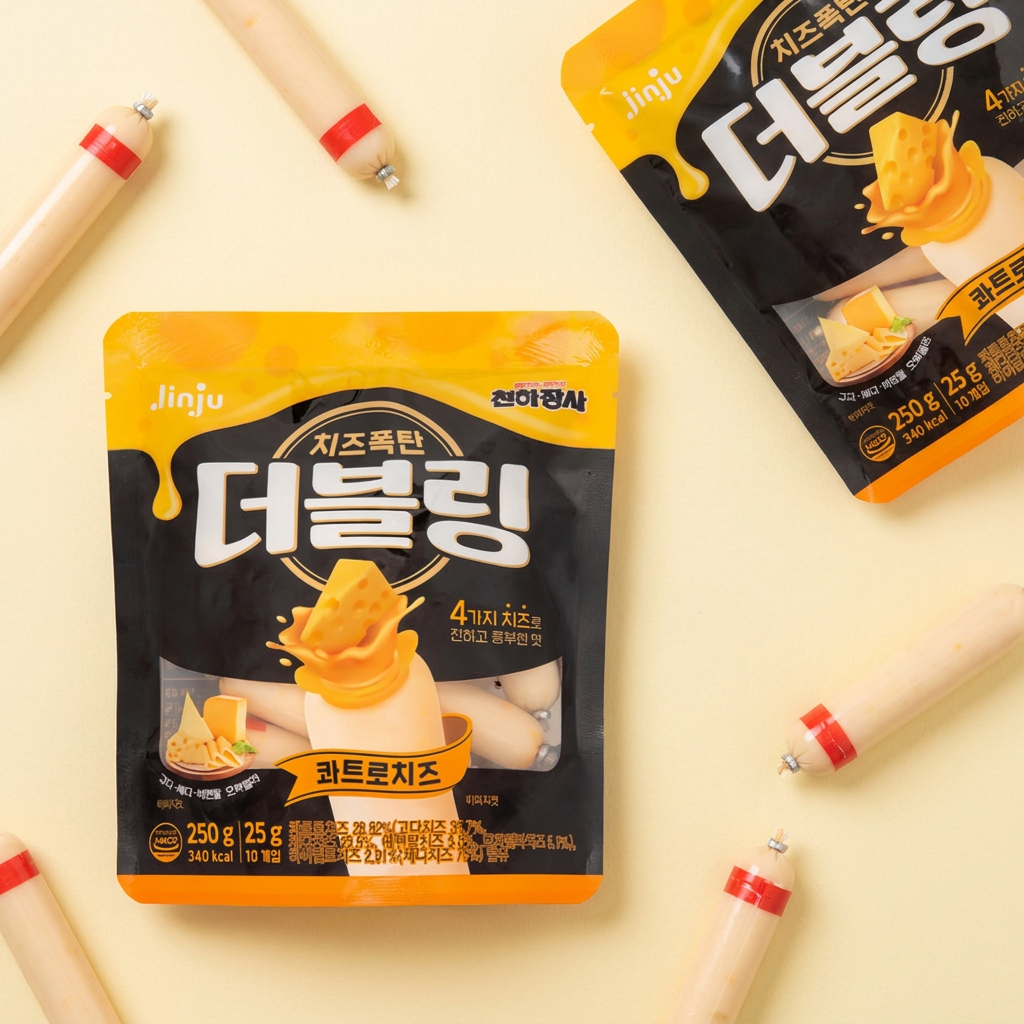 진주햄 천하장사 더블링, 콰트로치즈, 25g, 10개입, 3개