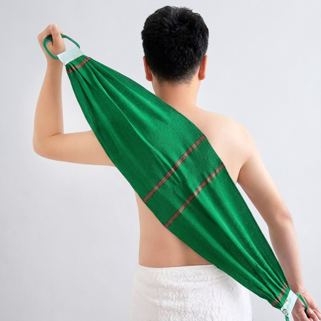 시원하게 밀리는 타월고리 때수건, 그린, 2개