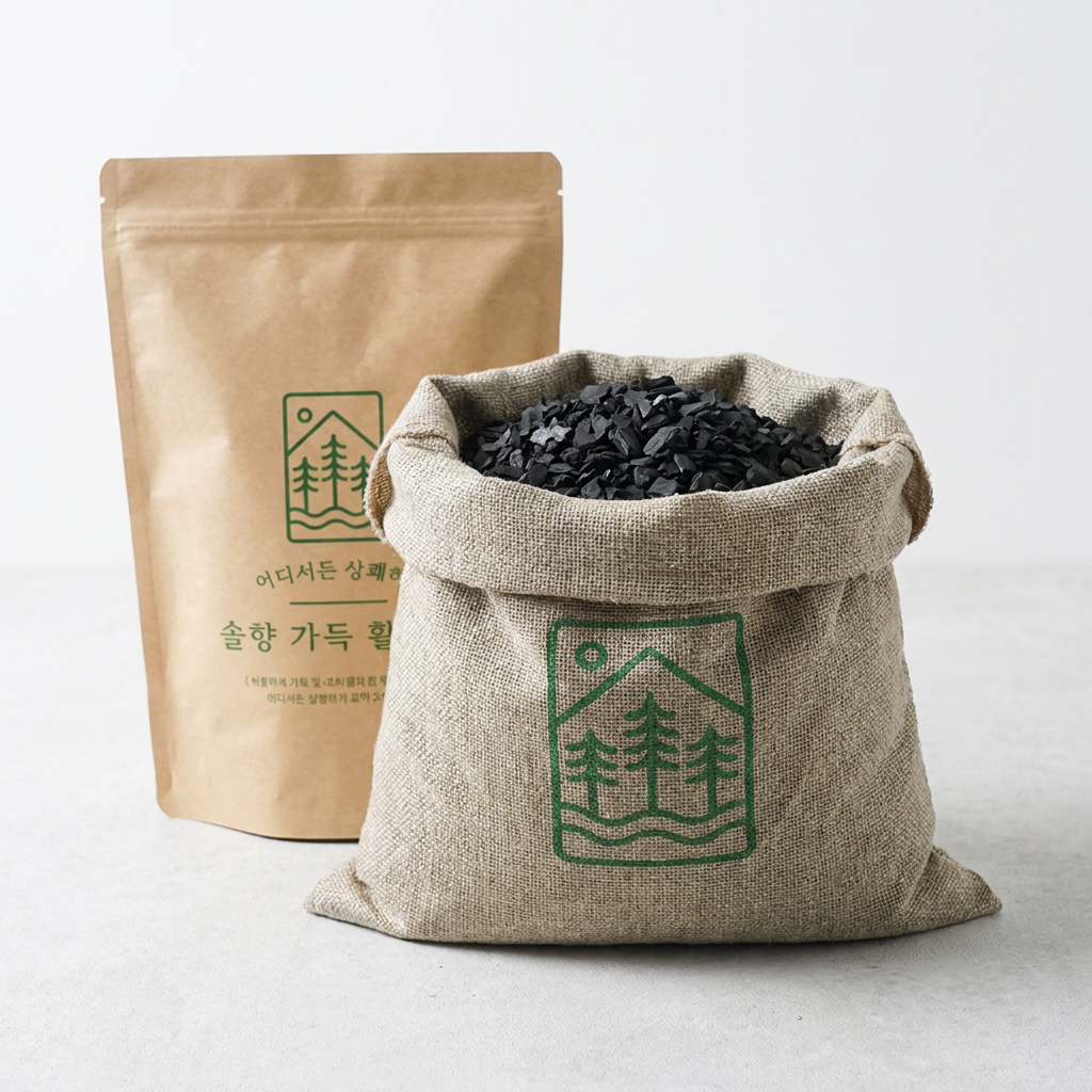 솔향 가득 활성탄 천연 실내 탈취 습기제거제 제습제, 2kg, 1개