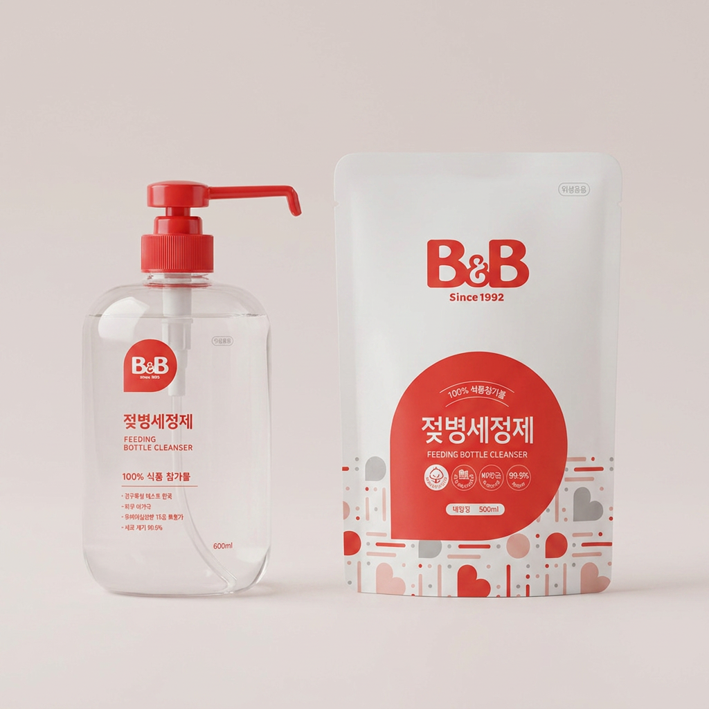 비앤비 젖병세정제 액상형, 용기 600ml + 리필 500ml 3개, 2100ml, 1개
