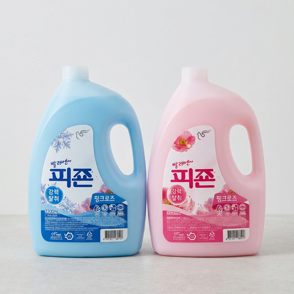 피죤 섬유유연제, 핑크로즈 3.1L 2개 + 블루비앙카 3.1L 2개, 4개