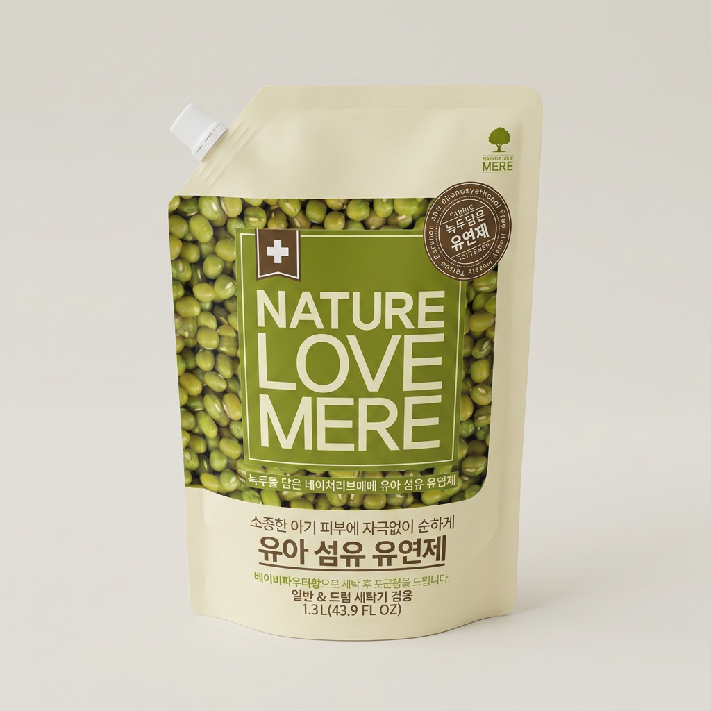 네이쳐러브메레 아기 섬유유연제 리필, 녹두향, 4팩, 1300ml, 1개