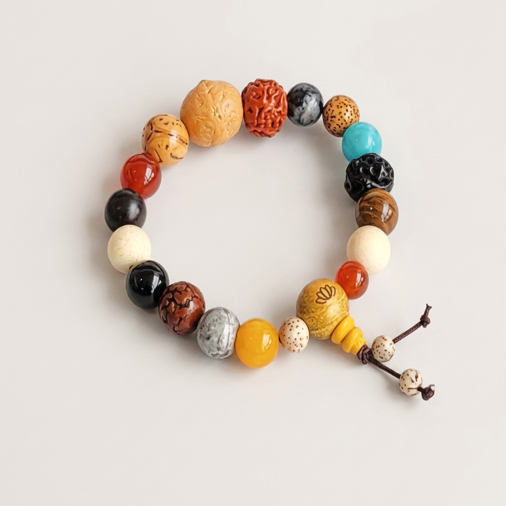 18주 108번뇌 소멸 씨앗 손목 염주 팔찌, 2. 연꽃, 16.5cm, 1개