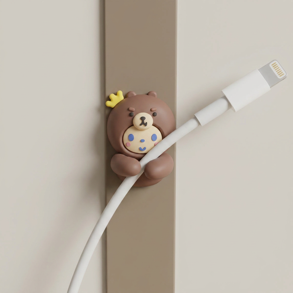 곰 케이블 선정리 홀더, 브라운, 2P, 2개