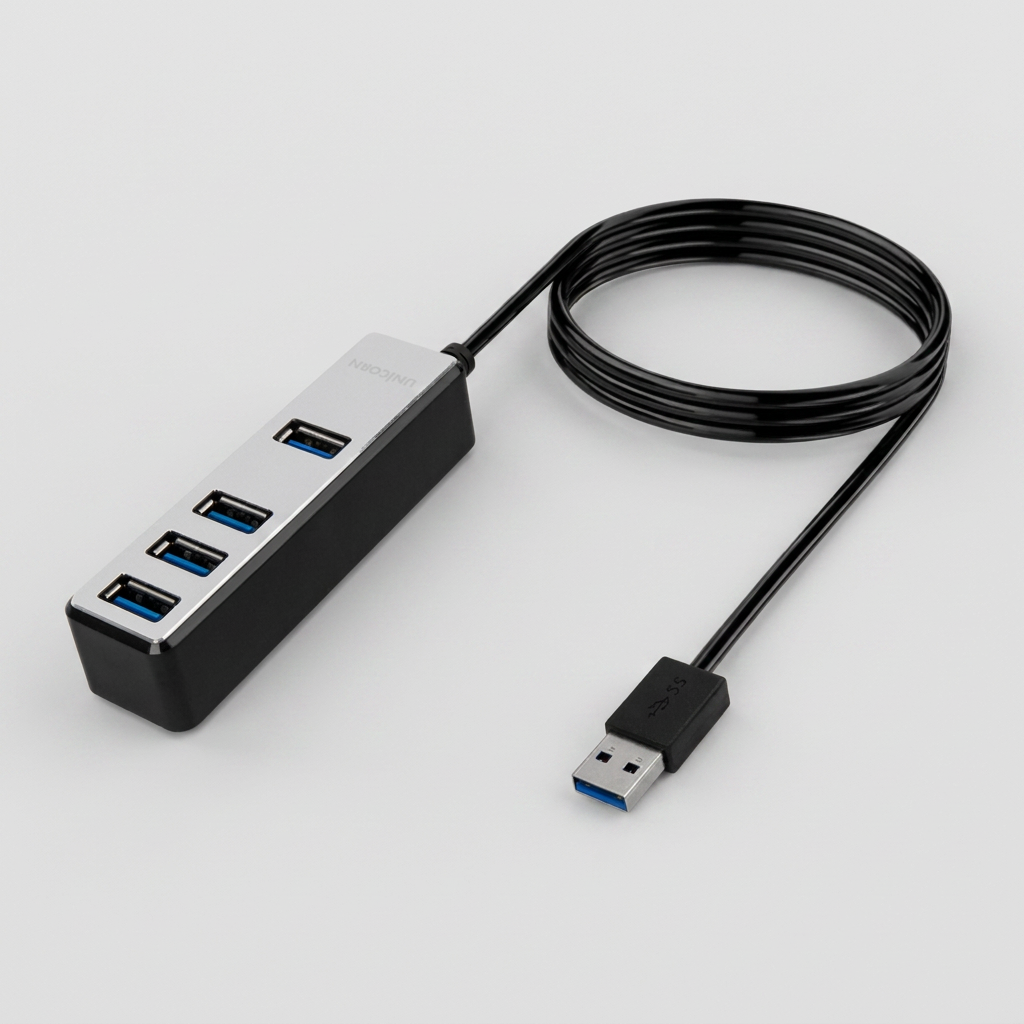 UNiCORN USB 3.1 4포트 USB 허브 LH-4500A, 블랙, 1개