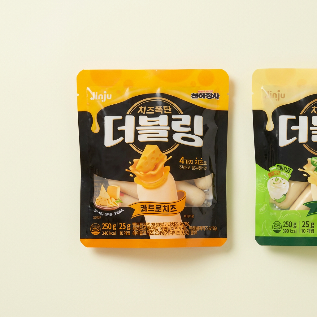 진주햄 천하장사 더블링 소시지 2종 , 500g, 1개