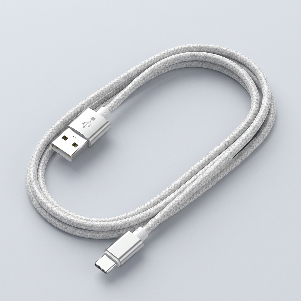 WJT 메탈 고속 충전 케이블, USB-C, 실버, 1.5m, 6개