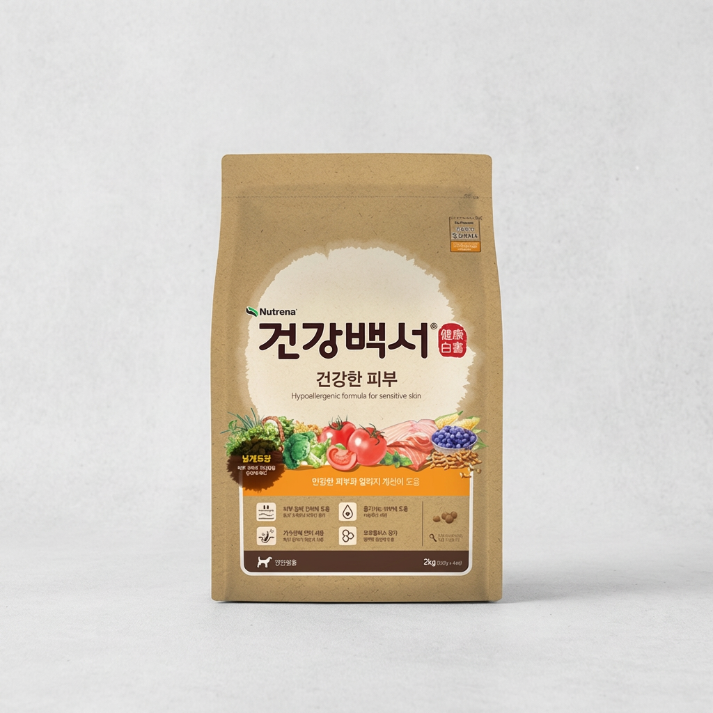 건강백서 뉴트리나 건강백서 건강한 피부, 가수분해 연어, 2kg, 1개