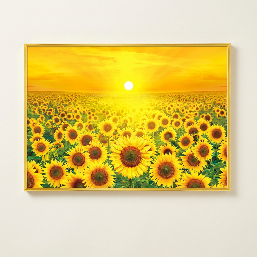 디데코 황금빛 해바라기 액자, A3, 42x30cm, 골드