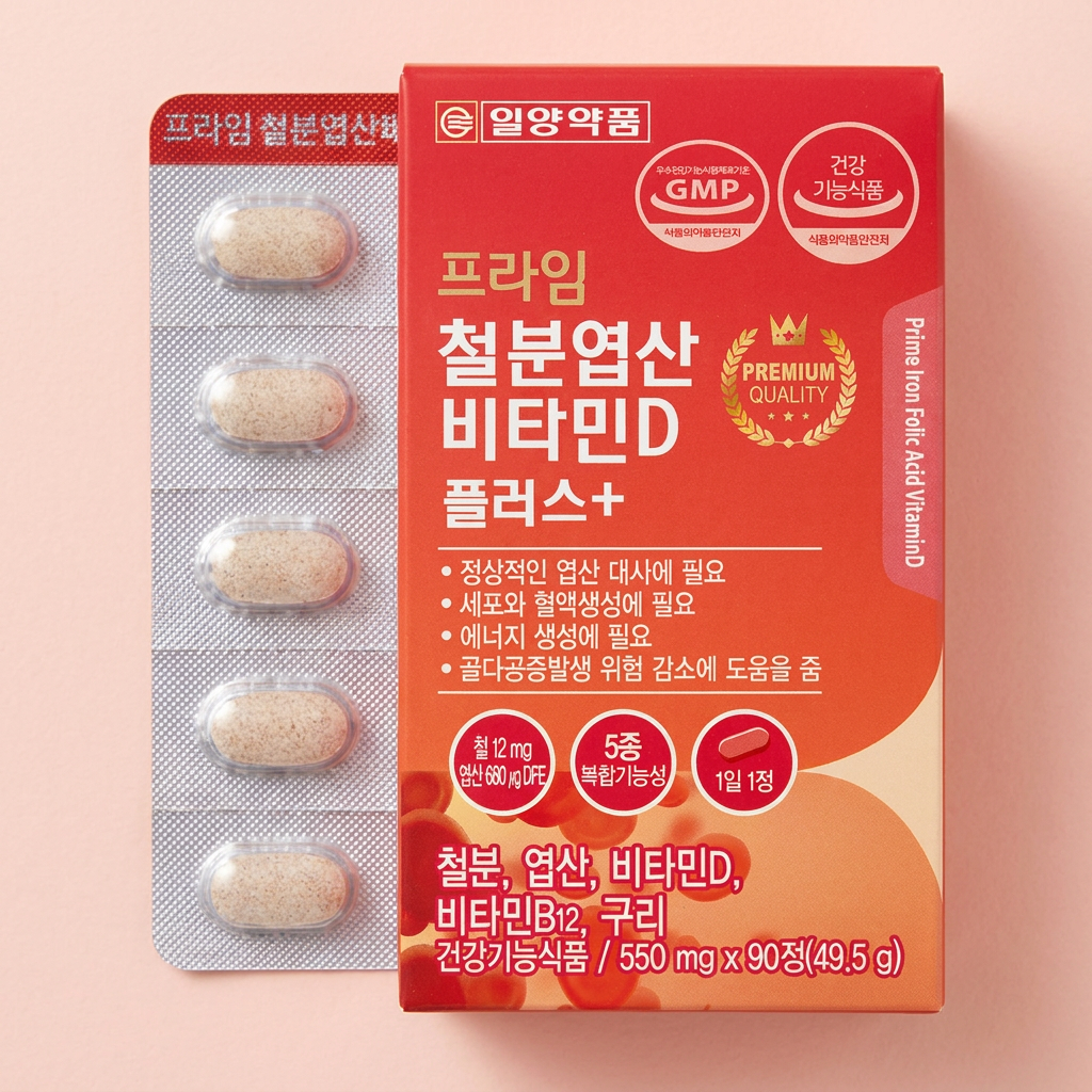 일양약품 프라임 철분엽산비타민D 플러스, 90정, 1개