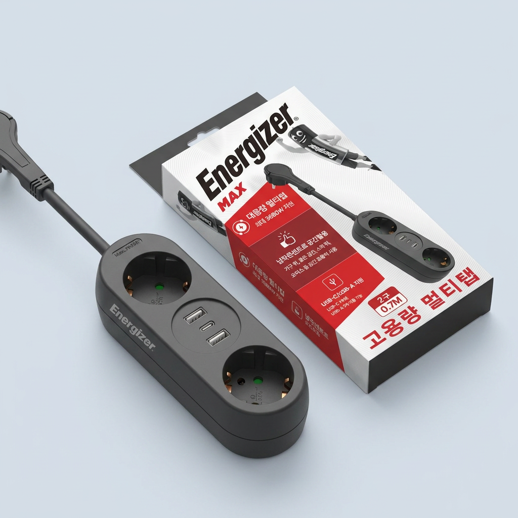 에너자이저 USB 멀티탭, 고용량 고속충전 과부하차단, 2구, C/A 타입, 납작콘센트, 블랙, 0.7m, 1개 가격 추이 에너자이저 USB 멀티탭, 고용량 고속충전 과부하차단, 2구, C/A 타입, 납작콘센트, 블랙, 0.7m, 1개 - 최저가 24,552원