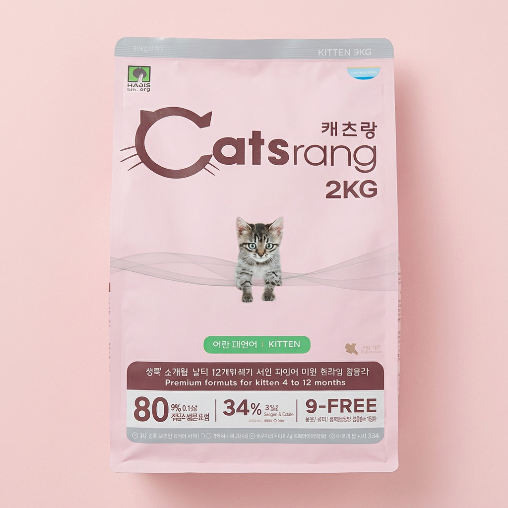 캐츠랑 키튼 어린 고양이 사료, 닭, 2kg, 1개