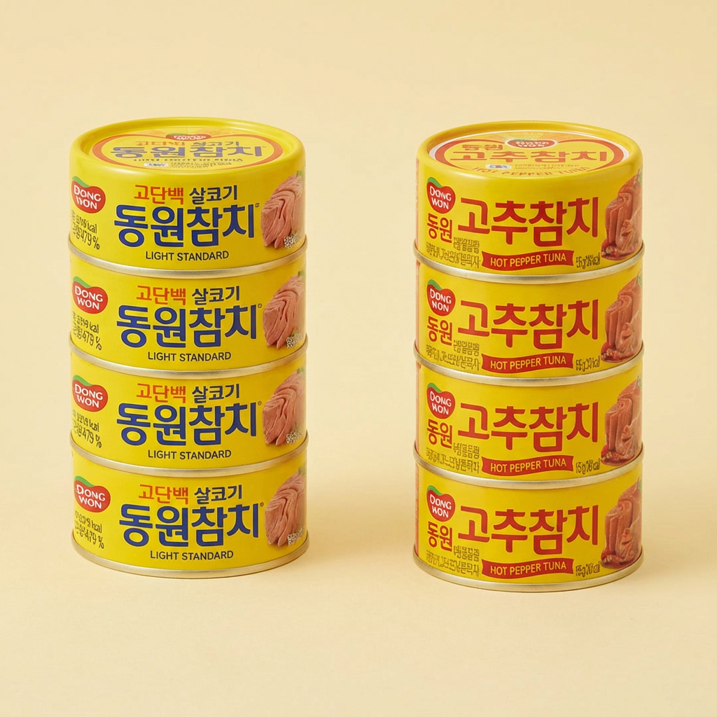 동원 라이트 스탠다드 참치 150g 8캔 + 고추참치 150g 4캔, 총 12개
