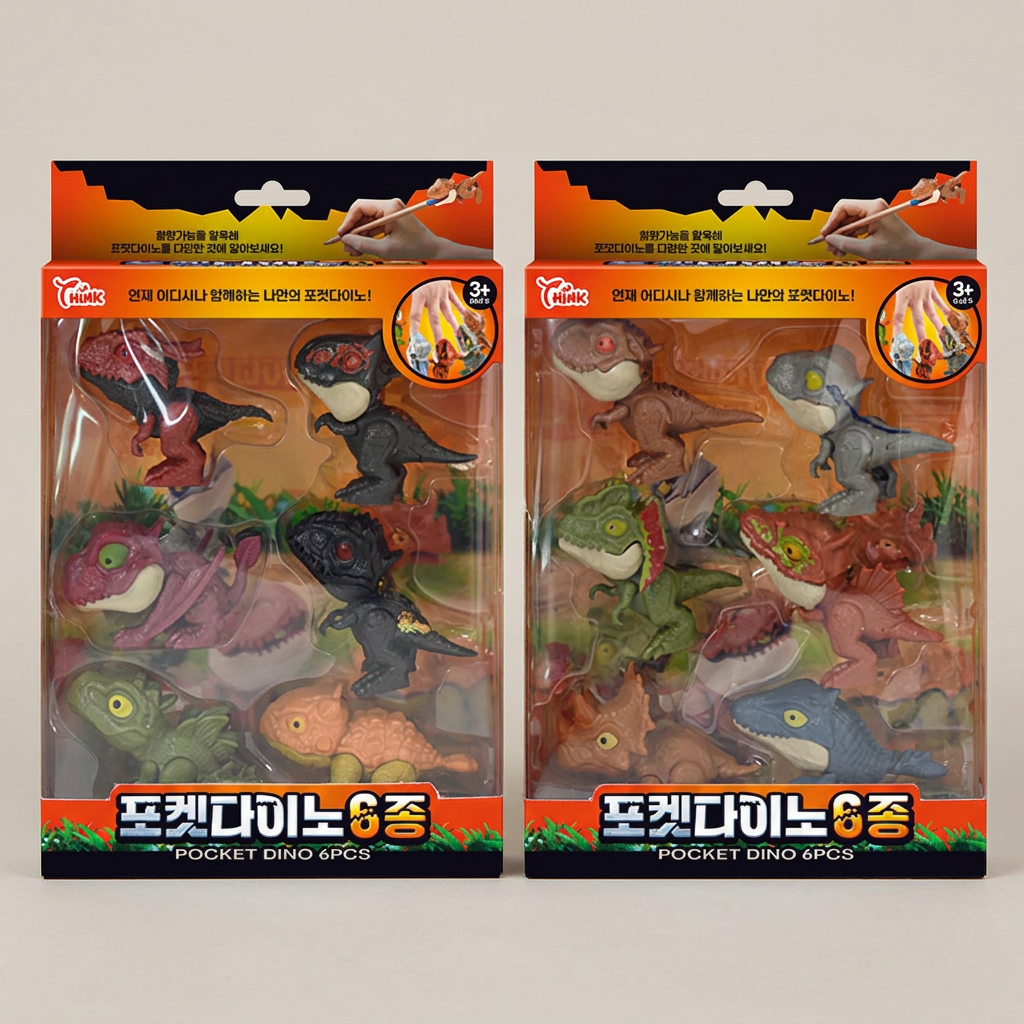 씽크 포켓 다이노, 혼합색상, 6종 랜덤, 1개