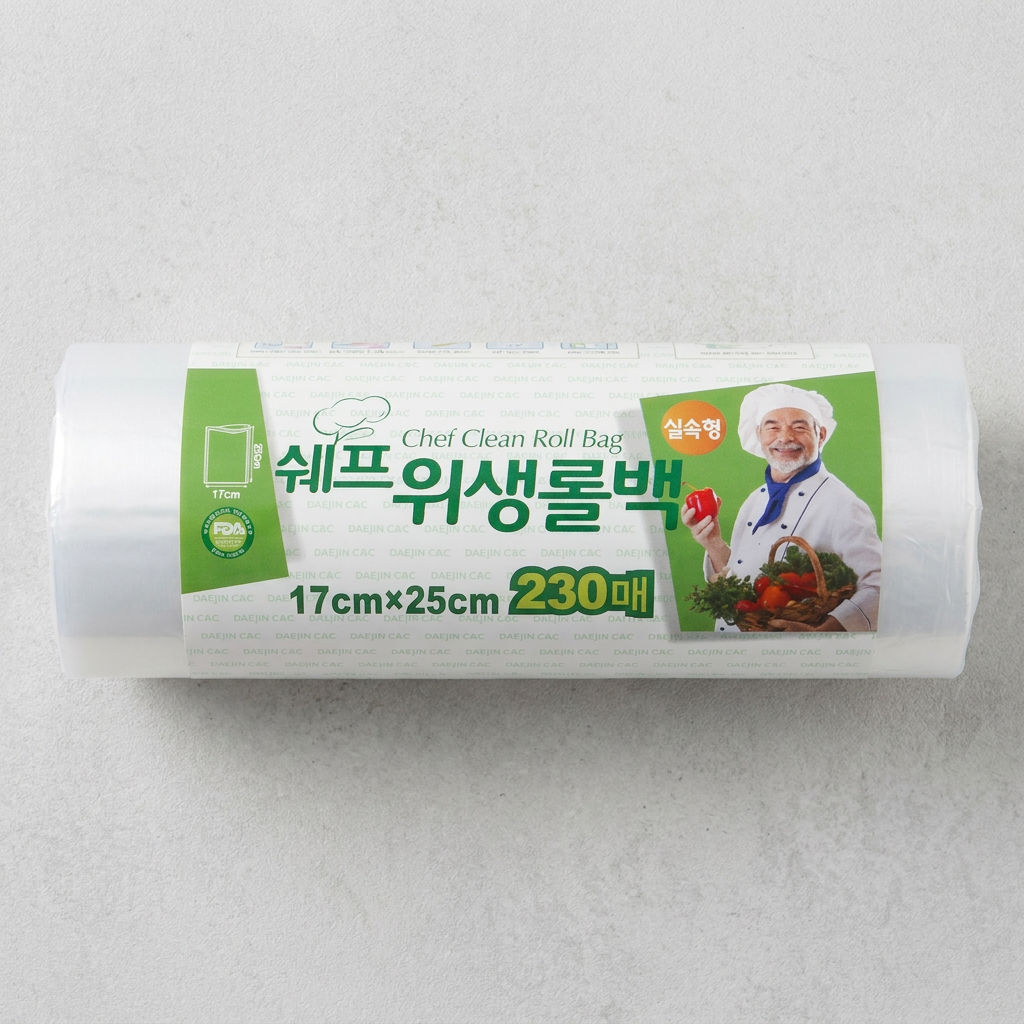 쉐프 위생롤백, 17x25cm, 230매, 1개