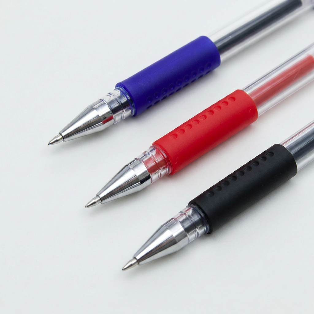 소프트 0.5mm 볼펜, 빨강, 파랑, 검정, 6개 상품 이미지