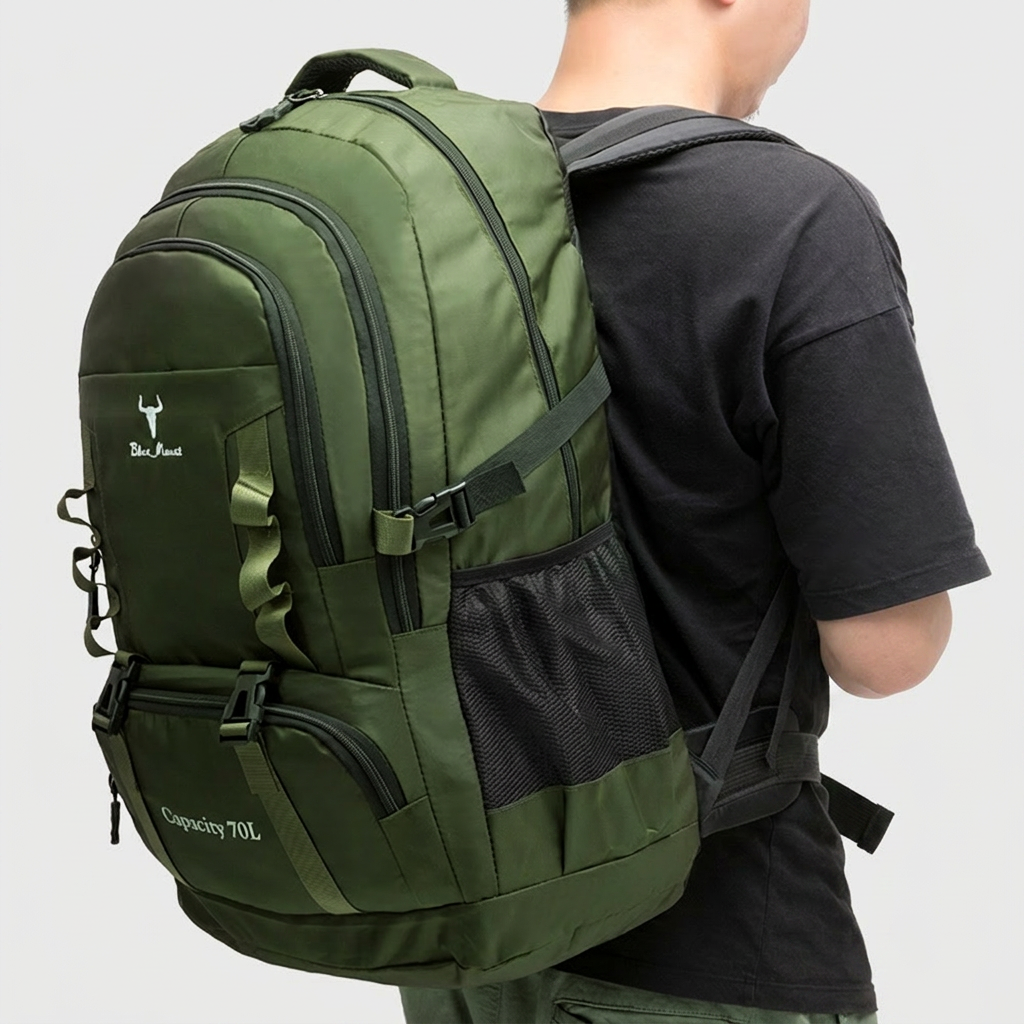 블루마운트 대용량 아웃도어 백팩 70L APZ306, 그레이, 1개