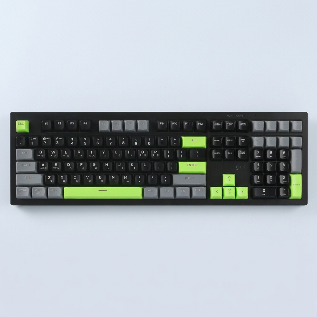 지클릭커 OFFICEPRO WK50 사일런스 M RGB 풀윤활 무소음 방수 무선 블루투스 키보드 108키, WK50 108, Poker Green, 제조사축