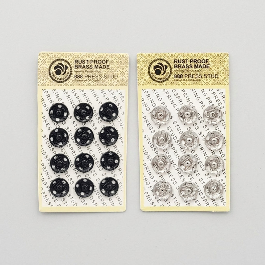 메탈 스냅 똑딱이 단추 10mm, 블랙, 1세트, 12개