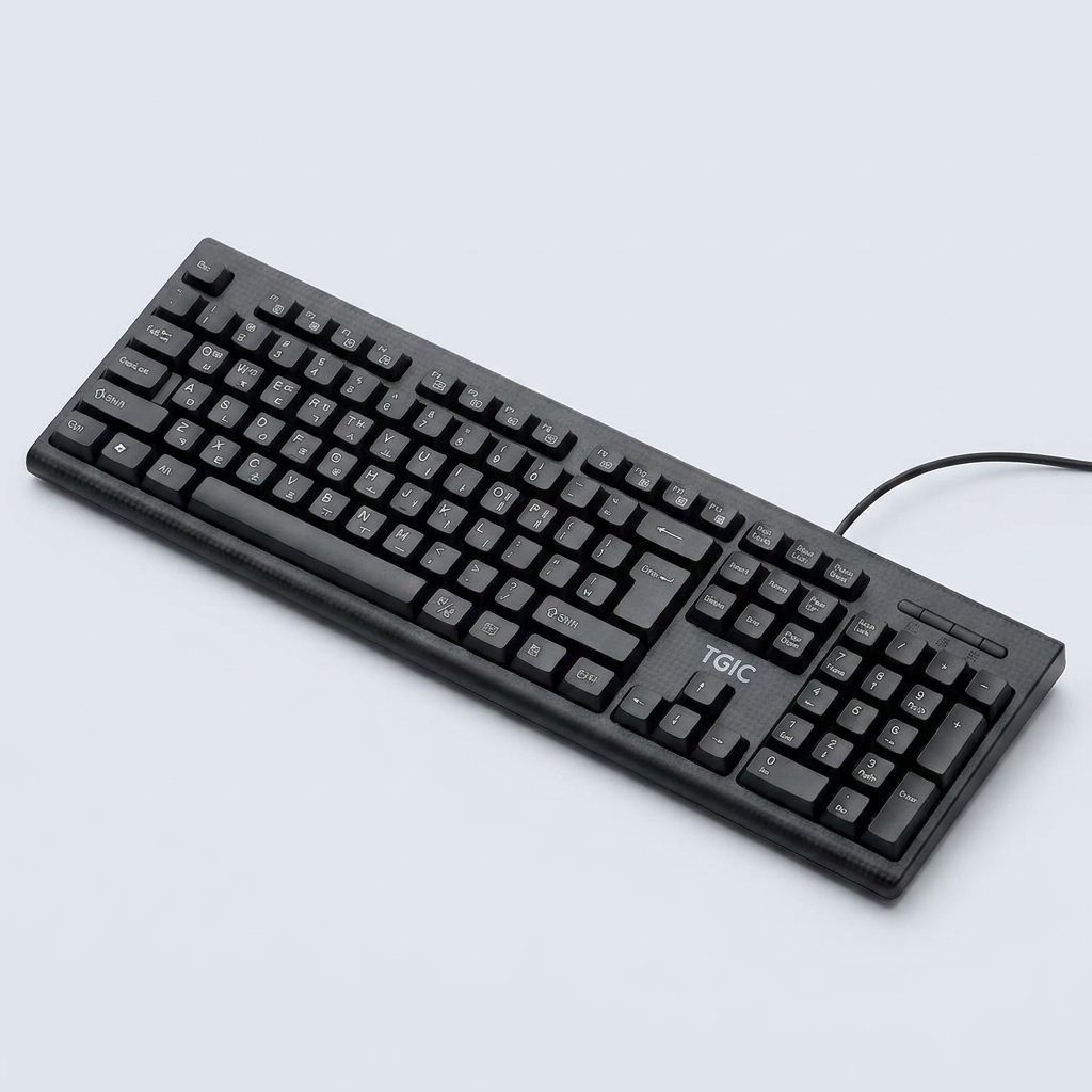 TGIC USB 유선 키보드, TGC-K1500V, 106키, 블랙, 1개