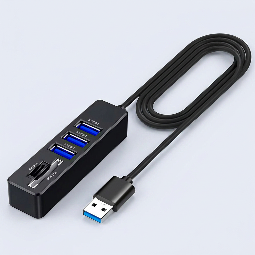 플레이고 MH31 5in1 USB2.0 멀티허브, 80cm, 블랙, 1개