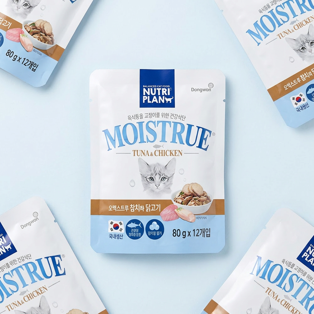 동원 뉴트리플랜 모이스트루 고양이 파우치, 참치+닭고기, 80g, 24개입, 1개