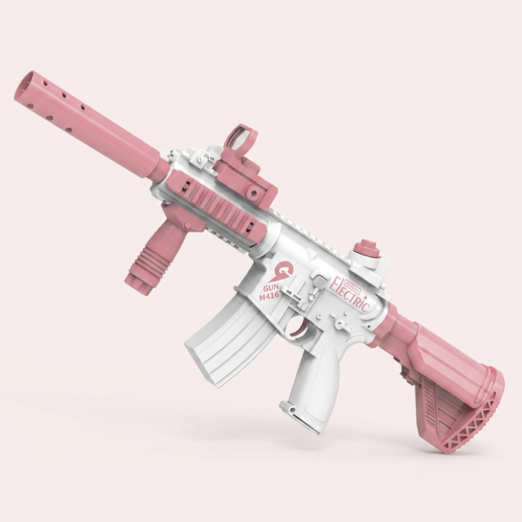 오토 워터건 전동물총, 1개, 500ml, M416핑크